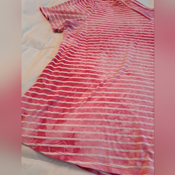Women's T-Shirt Size 2X 20-22 Terra & Sky Pink & White - Picture 2 of 6